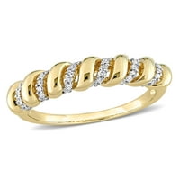 קראט T.W. יהלום 14KT טבעת גל זהב צהוב