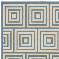 שטיח אזור גיאומטרי לינדן אלנה, כחול שמנת, 8 '10'