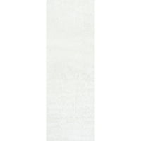 Nuloom Marleen Contemporary Shag Runner Rug, 2 '6 10', מחוץ לבנה