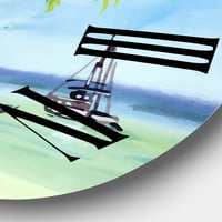 עיצוב 'חוף קיץ עם עצי דקל', שעון קיר ימי וחוף