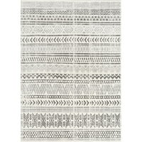 שטיח אזור עם מוטיב שבטי נולום קלואי, 8 '10 12', אפור בהיר