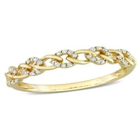 קראט T.W. יהלום 14KT טבעת קישור מיני זהב צהוב