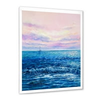 Designart 'Sunrise Glow on the Ocean Waves II' הדפס אמנות ממוסגר ימי וחוף