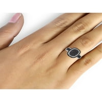 תכשיטנים 0. סטרלינג כסף 1. טבעת יהלום בשחור לבן של קראט לנשים