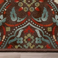 גם ארוג מלכים משפט פירנצה חום מסורתי מודרני פרחוני חום 20 5' רץ שטיח