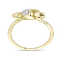 קראט T.W. יהלום 10K זהב צהוב טבעת מופשטת מעוותת