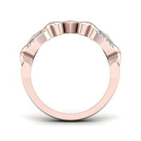 CT TDW Diamond 10K טבעת אופנה לבבות זהב ורדים