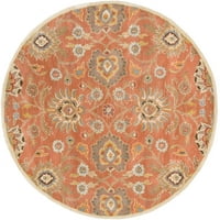 שטיח אורגים אמנותיים קמברי חלודה מסורתיים 9'9 שטיח שטח עגול